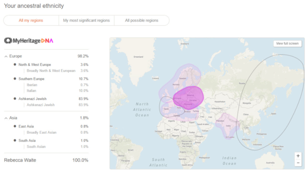 MyHeritage-dna-resultater
